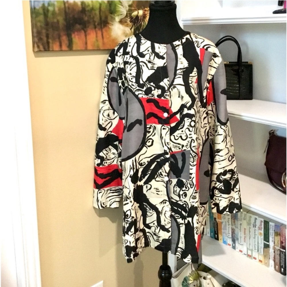 Jean Claude Poitras Vintage Rare Silk/Wool African Tribe Top
